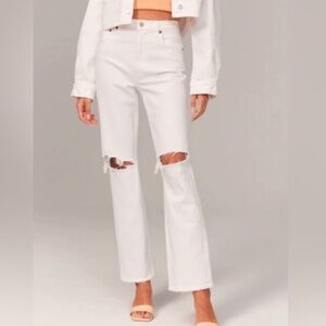 Abercrombie & Fitch White The 90s Straight Ultra High Rise Jeans